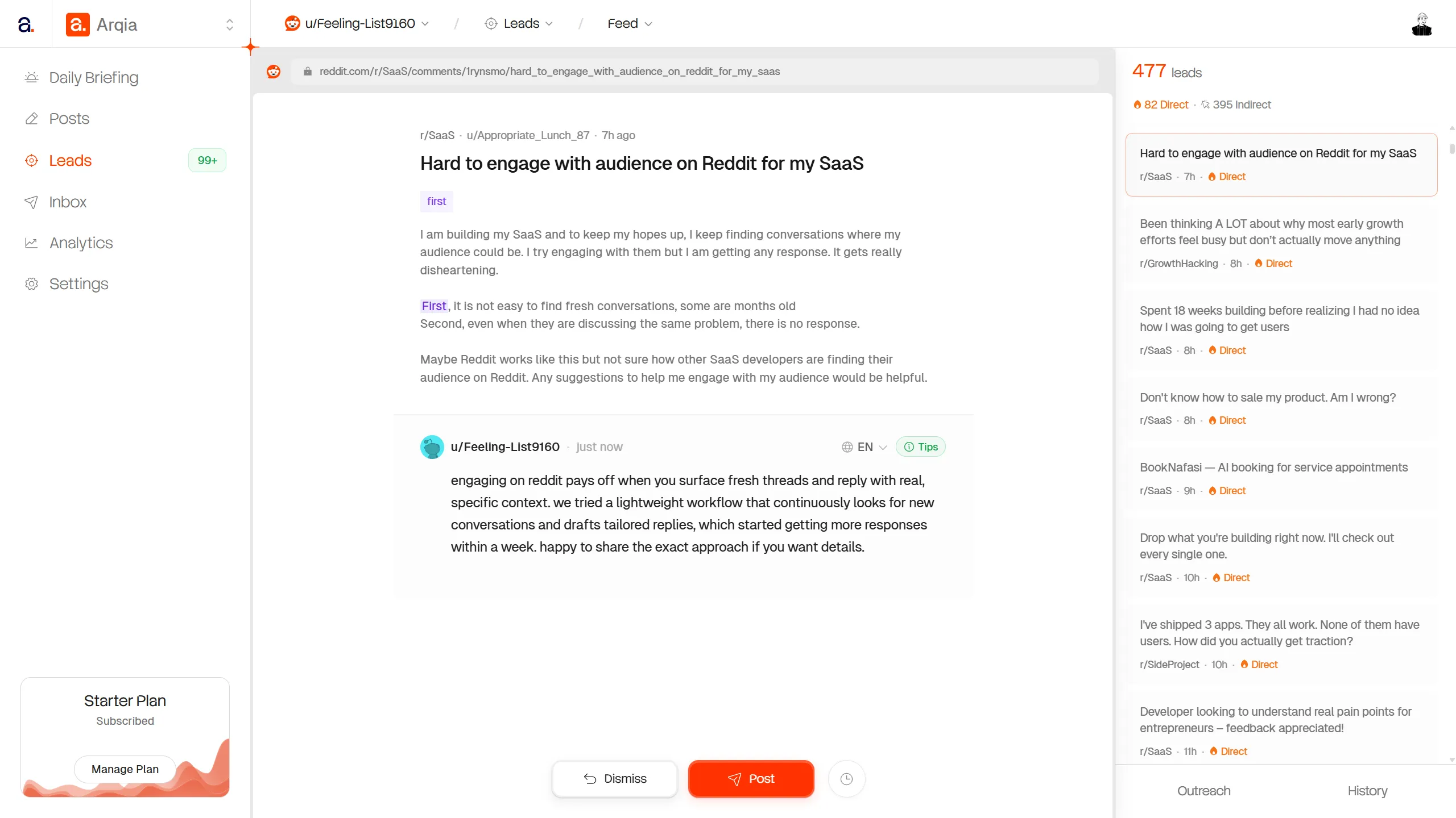 Reddit outbound feed view